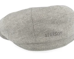 Hatteras Herringbone Sustainable Stone Flat Cap - Stetson