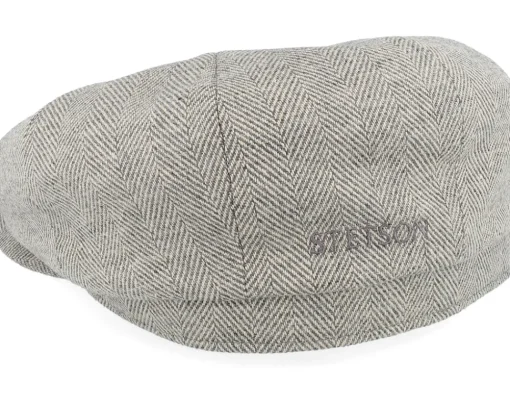 Hatteras Herringbone Sustainable Stone Flat Cap - Stetson