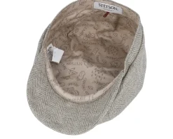 Hatteras Herringbone Sustainable Stone Flat Cap - Stetson
