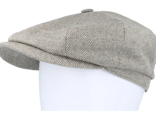 Hatteras Herringbone Sustainable Stone Flat Cap - Stetson