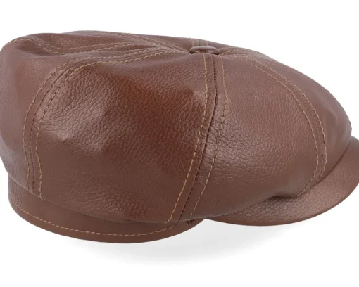 Hatteras Lamb Nappa Brown Flat Cap - Stetson