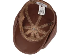 Hatteras Lamb Nappa Brown Flat Cap - Stetson