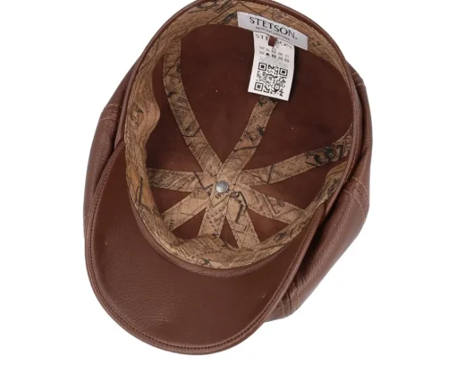 Hatteras Lamb Nappa Brown Flat Cap - Stetson