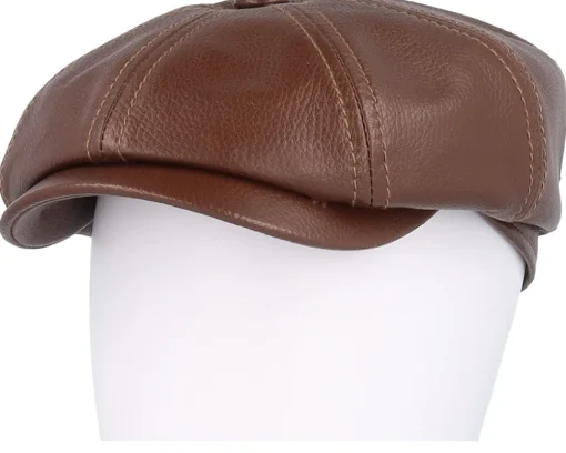Hatteras Lamb Nappa Brown Flat Cap - Stetson