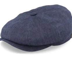 Hatteras Linen Blue Flat Cap - Stetson
