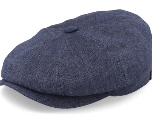 Hatteras Linen Blue Flat Cap - Stetson
