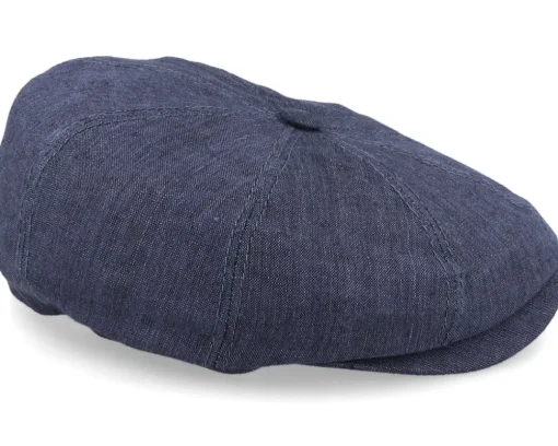 Hatteras Linen Blue Flat Cap - Stetson