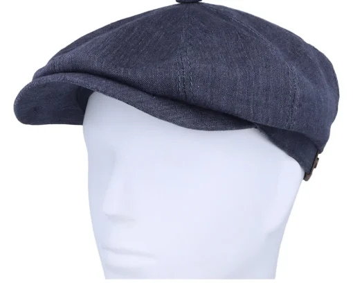 Hatteras Linen Blue Flat Cap - Stetson