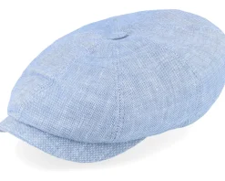Hatteras Linen Light Blue Flat Cap - Stetson