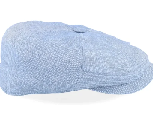 Hatteras Linen Light Blue Flat Cap - Stetson