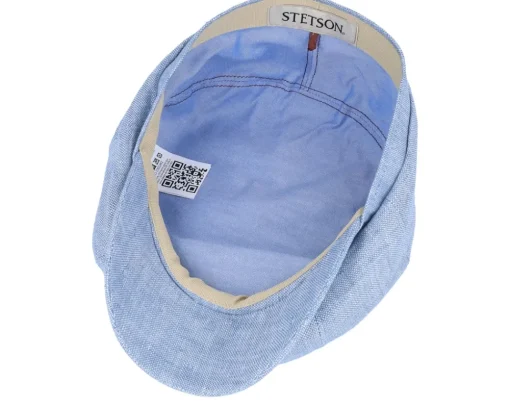 Hatteras Linen Light Blue Flat Cap - Stetson