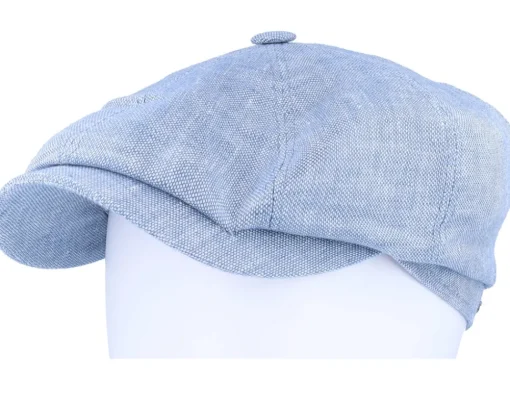 Hatteras Linen Light Blue Flat Cap - Stetson
