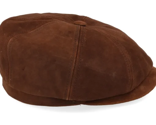 Hatteras Pigskin Chocolate Flat Cap - Stetson