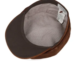 Hatteras Pigskin Chocolate Flat Cap - Stetson