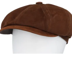 Hatteras Pigskin Chocolate Flat Cap - Stetson
