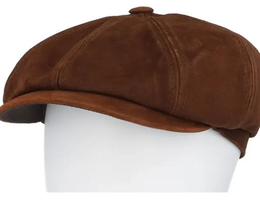Hatteras Pigskin Chocolate Flat Cap - Stetson