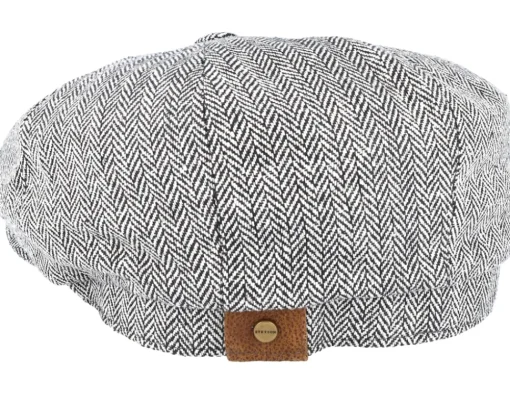 Hatteras Silk Black/White Flat Cap - Stetson