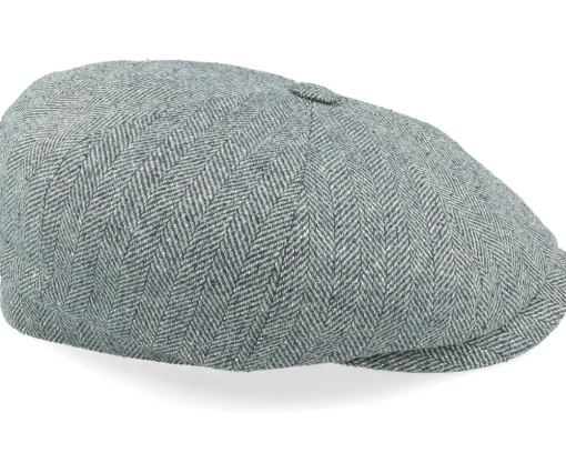 Hatteras Silk Green/Blue Herringbone Flat Cap - Stetson