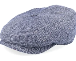 Hatteras Silk Navy Flat Cap - Stetson