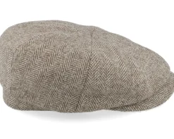 Hatteras Sustainable Herringbone Wool Beige Flat Cap - Stetson