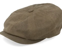 Hatteras Vintage Wax Earflap Brown Flat Cap - Stetson