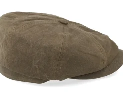 Hatteras Vintage Wax Earflap Brown Flat Cap - Stetson