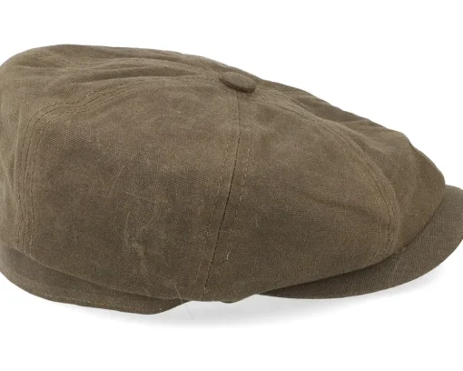Hatteras Vintage Wax Earflap Brown Flat Cap - Stetson