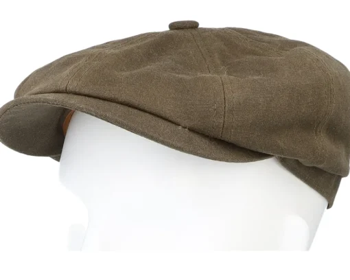 Hatteras Vintage Wax Earflap Brown Flat Cap - Stetson