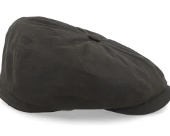 Hatteras Waxed Organic Brown Flat Cap - Stetson