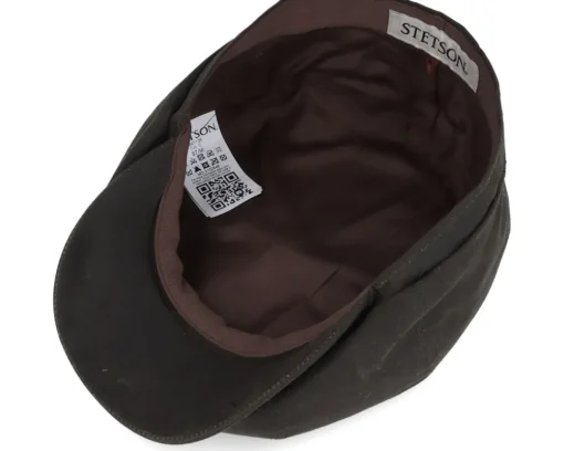 Hatteras Waxed Organic Brown Flat Cap - Stetson