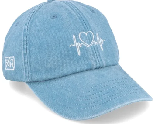 Heart & Heartbeat Washed Black Dad Cap - Fair