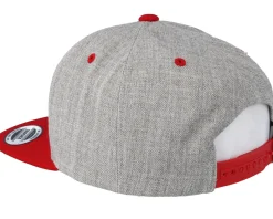 Heather Grey/Red Snapback - Yupoong