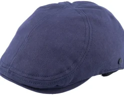 Henry Duckbill Navy Blue Flat Cap - Upfront