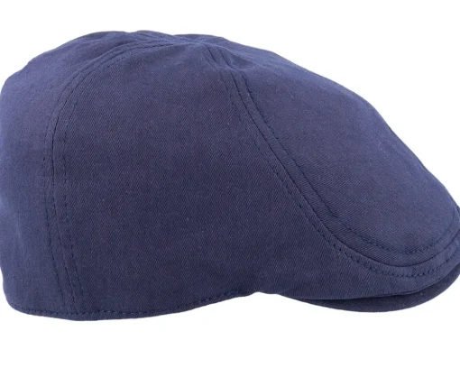 Henry Duckbill Navy Blue Flat Cap - Upfront