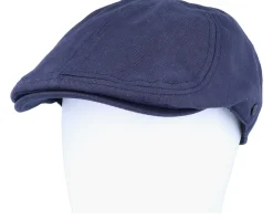 Henry Duckbill Navy Blue Flat Cap - Upfront