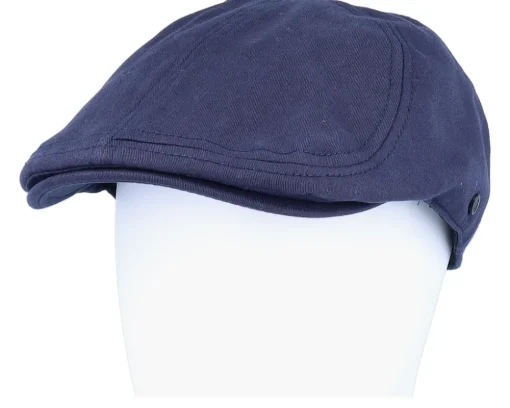 Henry Duckbill Navy Blue Flat Cap - Upfront