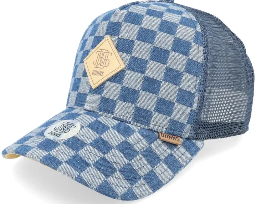 Hft Cap Denim Check Blue Trucker - Djinns