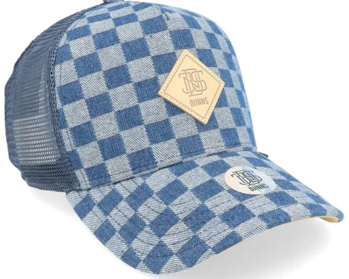 Hft Cap Denim Check Blue Trucker - Djinns