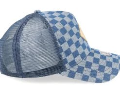 Hft Cap Denim Check Blue Trucker - Djinns