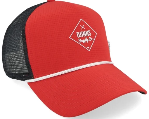 Hft Cap Rubber Ripstring Red/Black A-Frame Trucker - Djinns