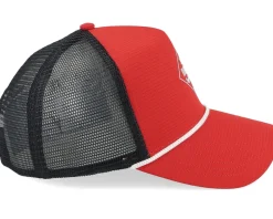 Hft Cap Rubber Ripstring Red/Black A-Frame Trucker - Djinns