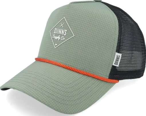 Hft Cap Rubber Ripstring Light Olive A-Frame Trucker - Djinns