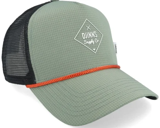 Hft Cap Rubber Ripstring Light Olive A-Frame Trucker - Djinns