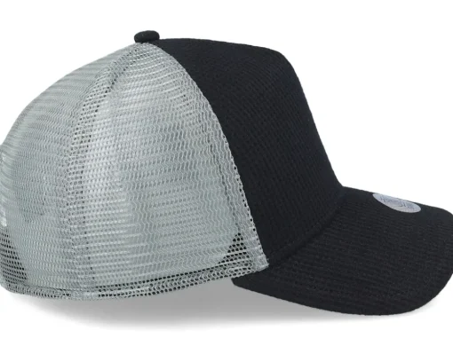 Hft Cap Wafflejersey Black/Grey Trucker - Djinns