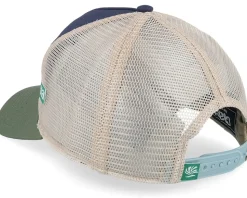 Hft Optimism Co Off White/Navy/Green A-Frame Trucker - Coastal