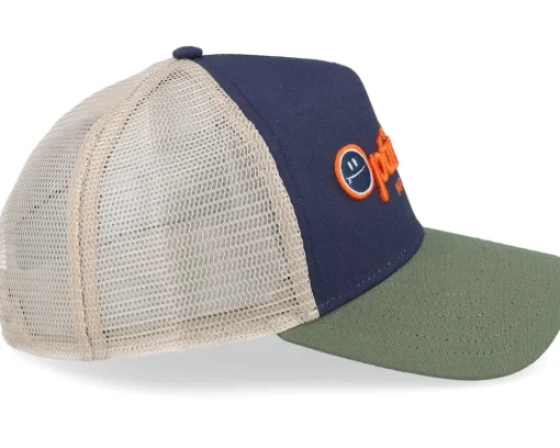 Hft Optimism Co Off White/Navy/Green A-Frame Trucker - Coastal