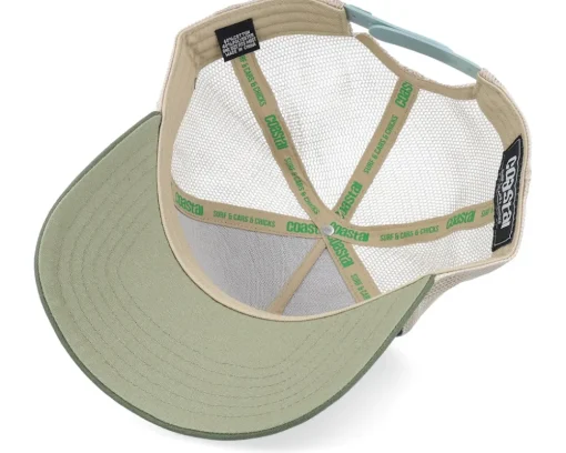 Hft Optimism Co Off White/Navy/Green A-Frame Trucker - Coastal