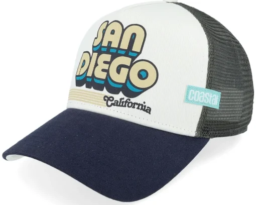 Hft San Diego Brown/White/Navy A-Frame Trucker - Coastal