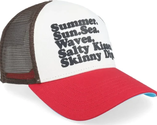 Hft Summerseasand Stone/Red A-Frame Trucker - Coastal