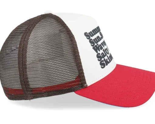 Hft Summerseasand Stone/Red A-Frame Trucker - Coastal